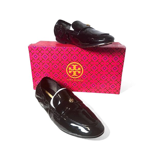 Tory Burch Leather Ballet Loafer Black Patent Women’s 8.5 New in Box - Picture 8 of 15